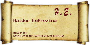 Haider Eufrozina névjegykártya